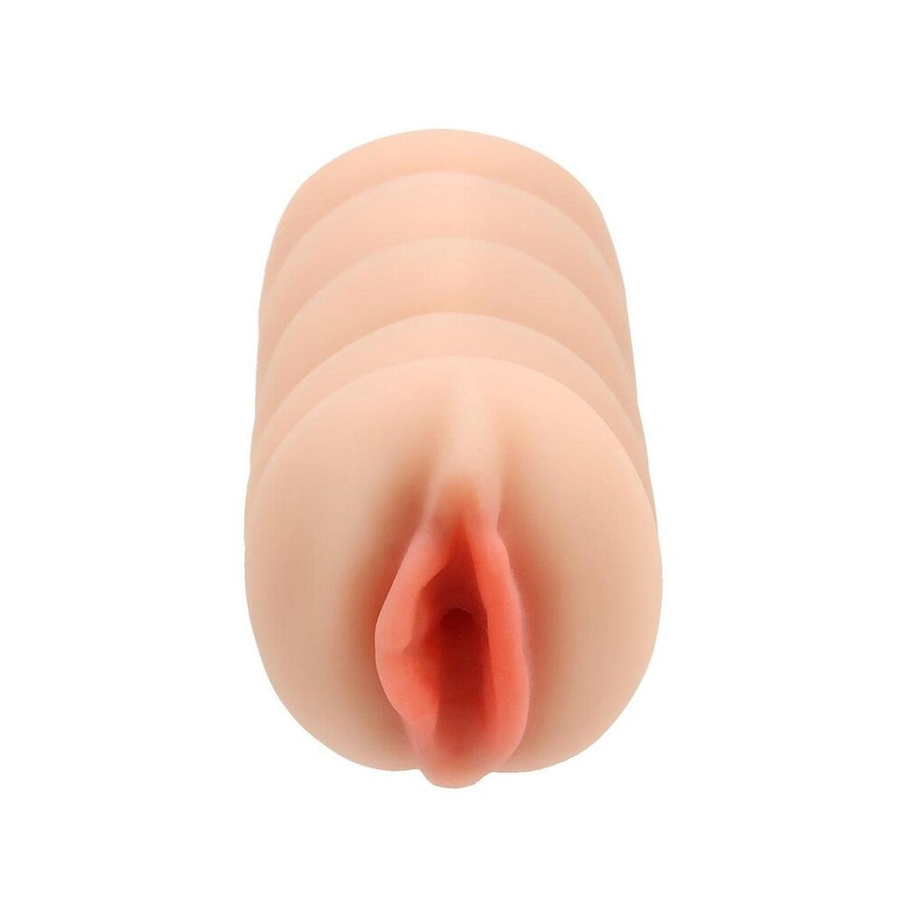 chloe temple star pussy stroker masturbator in realistic flesh tone, a textured pleasure toy