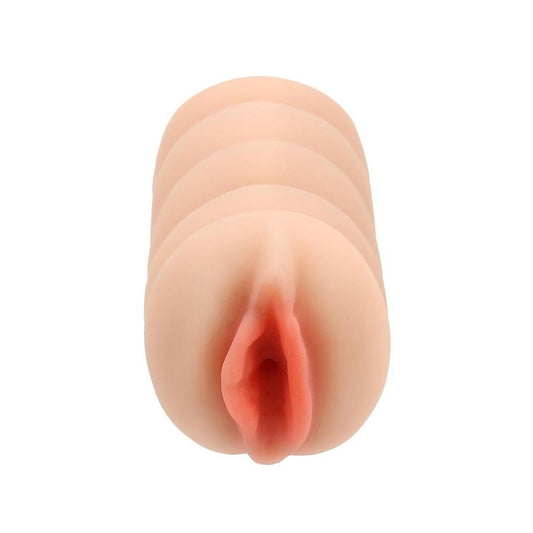 chloe temple star pussy stroker masturbator in realistic flesh tone, a textured pleasure toy