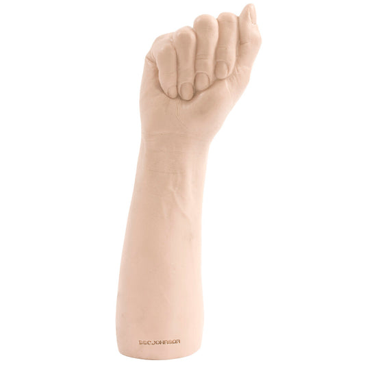 Doc Johnson Belladonnas Bitch Fist dildo, realistic skin tone, clenched fist design.