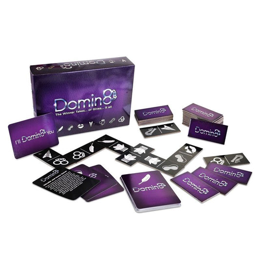 Creative Conceptions Lets play Domin8 Game box; a brightly coloured maths-based numbers game.