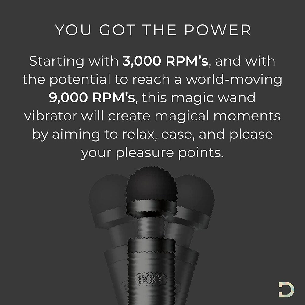 Matte black Doxy Die Cast 3 rechargeable wand massager, a sleek personal care item.