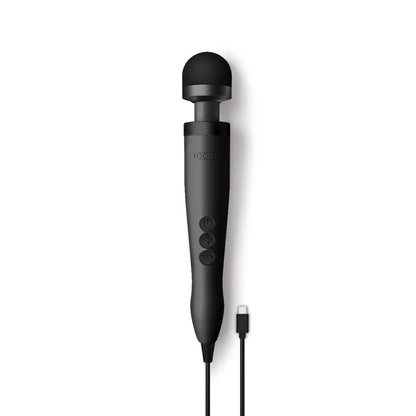 Black usb-powered doxy wand massager, a sleek and modern personal wellness device
