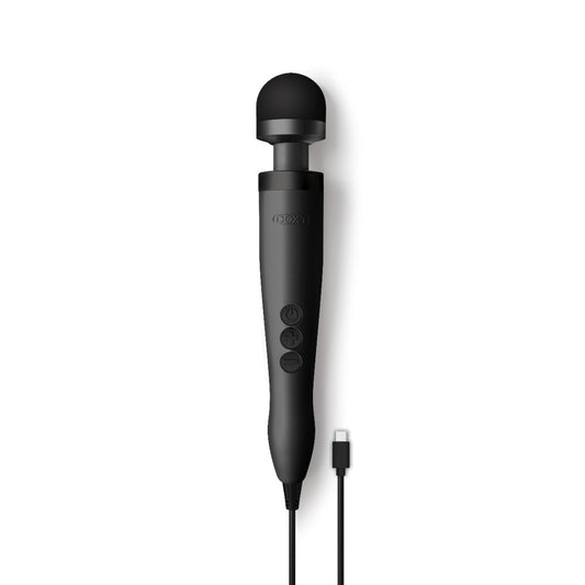 Black usb-powered doxy wand massager, a sleek and modern personal wellness device