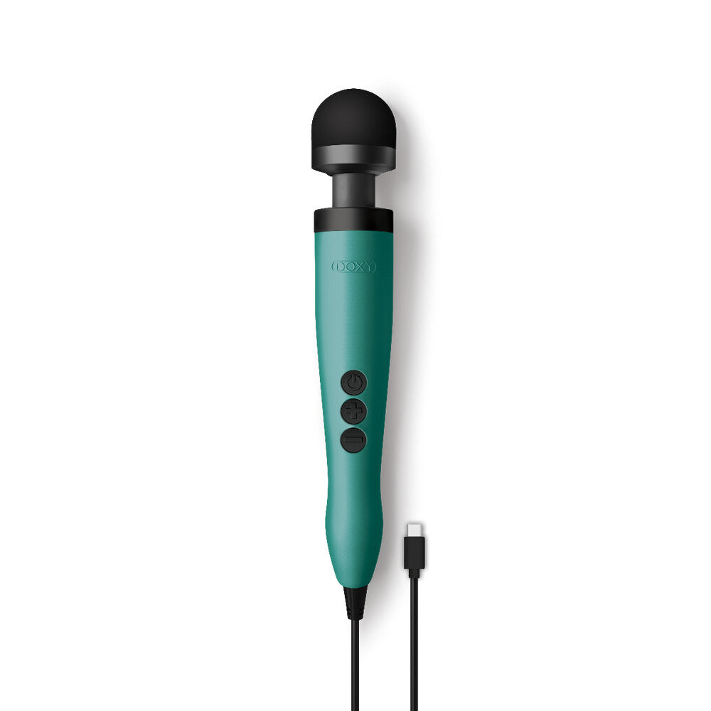 Turquoise doxy wand massager, usb powered for ease, a personal pleasure device.