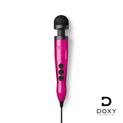 Hot pink Doxy Die Cast Wand Massager, a sleek and powerful personal massager for pleasure.
