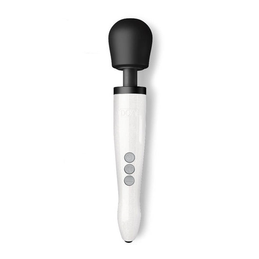 A sparkly star dust Doxy die cast wand massager, rechargeable and ready for use.