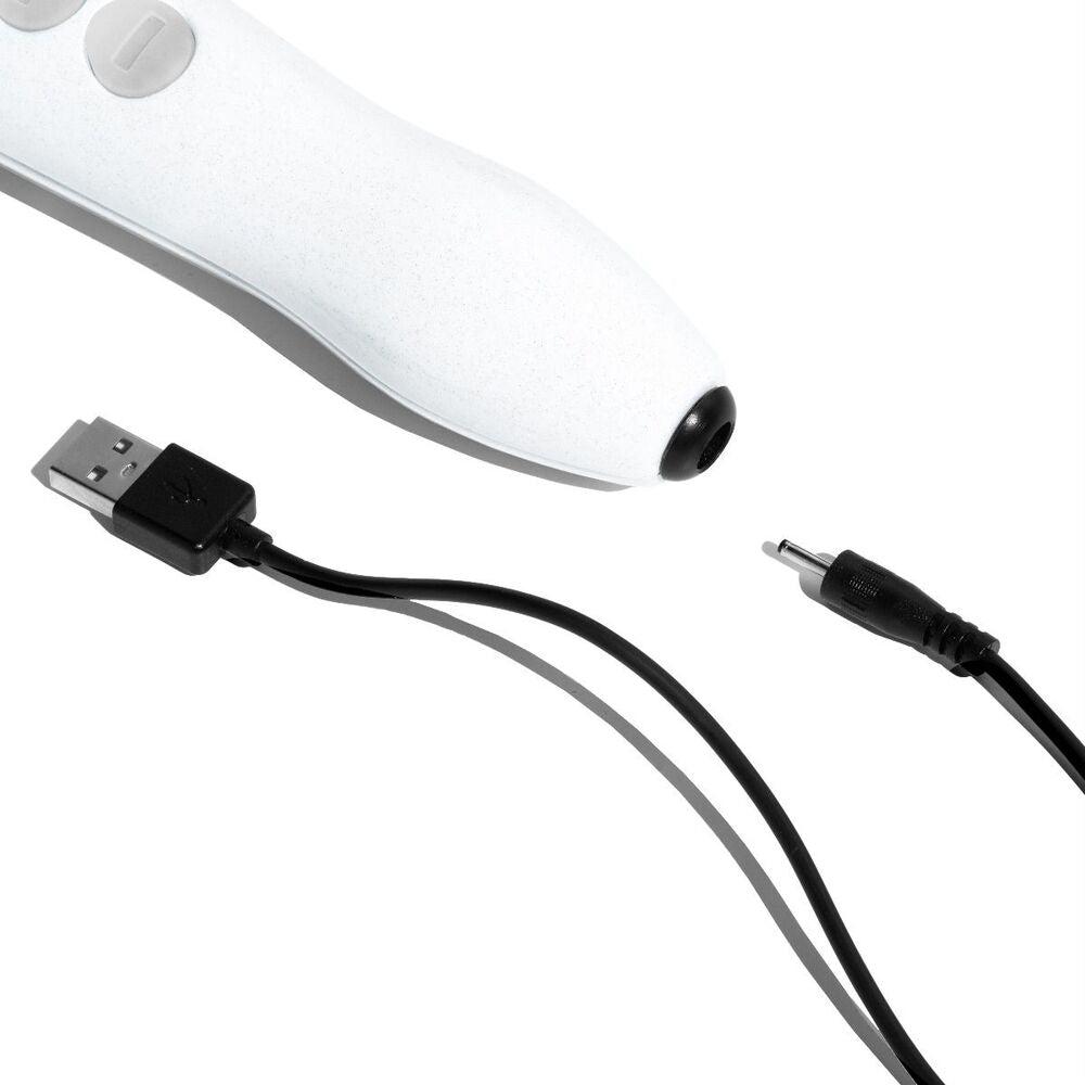 Close-up of a star dust coloured Doxy Die Cast Wand massager, rechargeable and metallic finish.