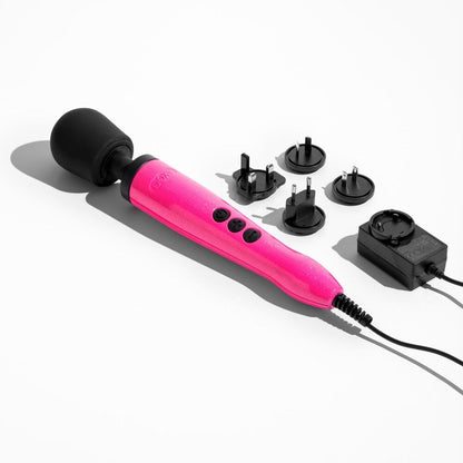 Love Kinx doxy die cast wand massager in hot pink, a vibrantly coloured pleasure tool.