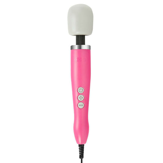 Close-up of a pink Doxy Wand Massager, a smooth and powerful personal massage device.