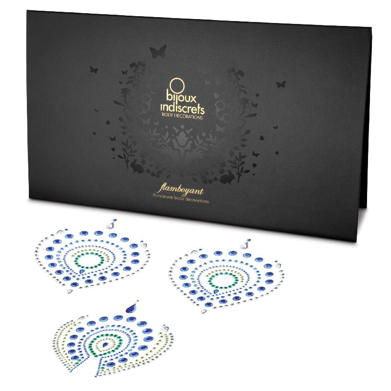blue and green body jewellery with a flamboyant design, perfect for adding sparkle