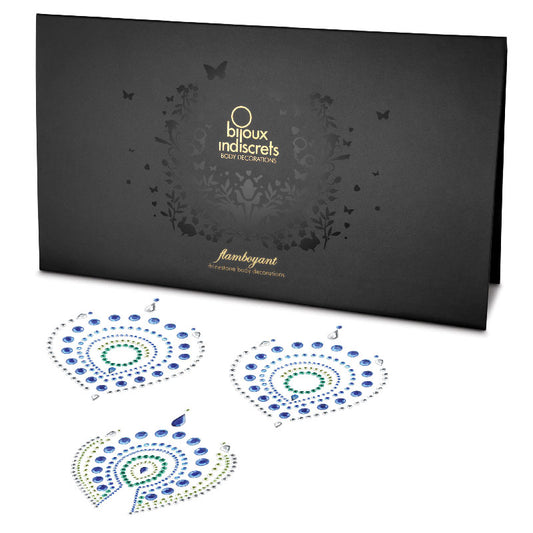 blue and green body jewellery with a flamboyant design, perfect for adding sparkle