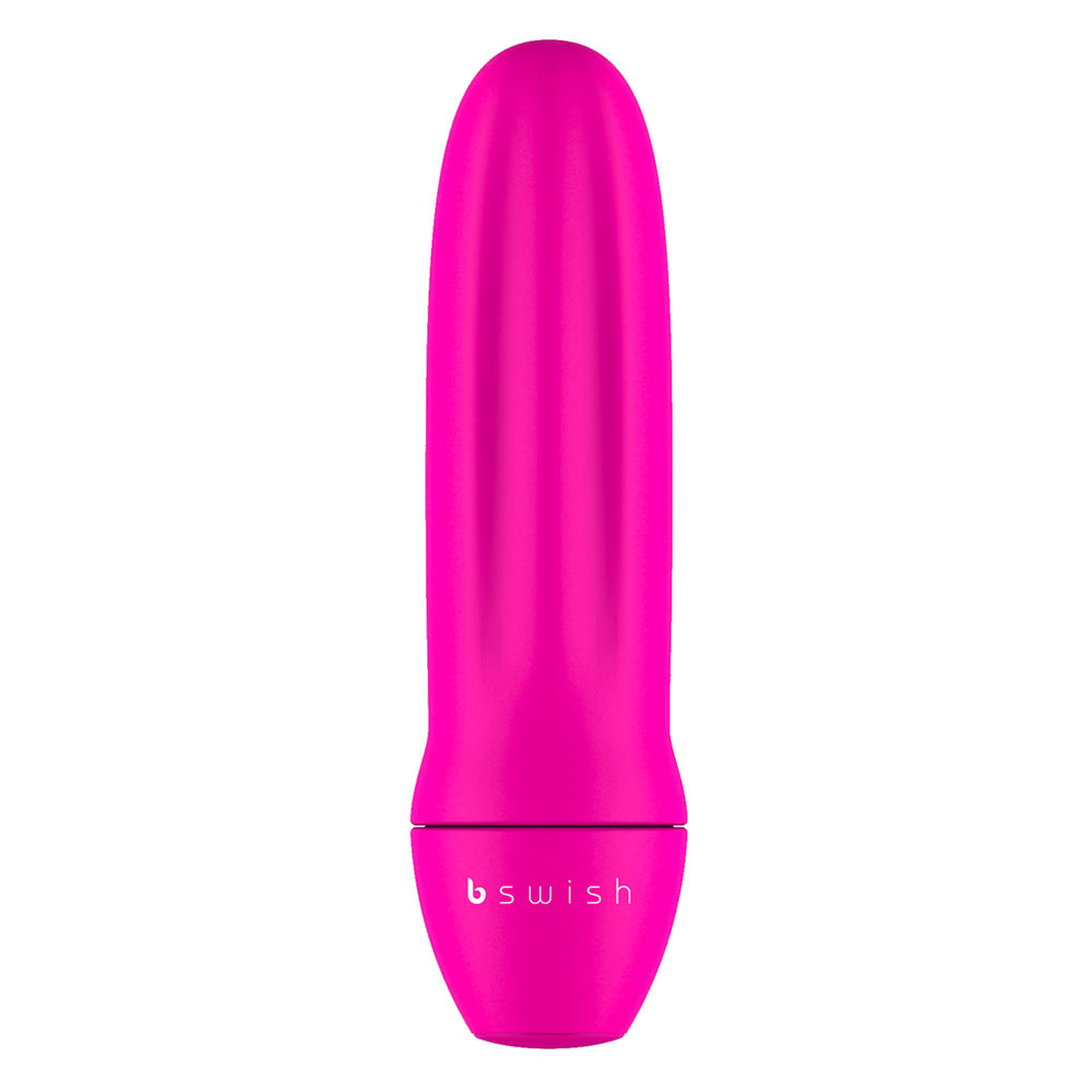 Close-up of a sleek, pocket-sized bswish Bmine mini vibrator. Smooth, ergonomic design for discreet pleasure.