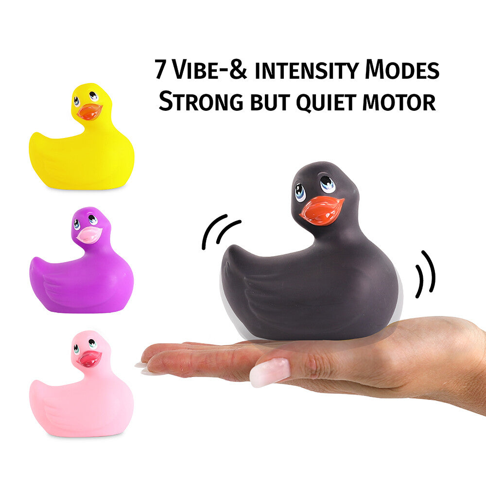 Black i rub my duckie 2.0 classic vibrator massager with a smooth, matte finish.