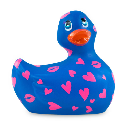 Pink and white 'I Rub My Duckie Romance' vibrator, a playful adult toy from Big Teaze.