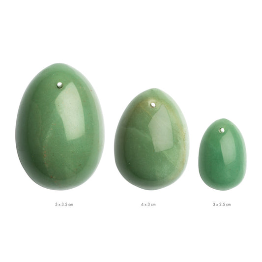 jade yoni egg set for kegel exercises, smooth polished finish, various sizes