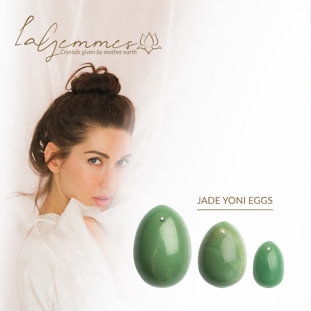 Jade yoni egg set from Various Toy Brands for kegel exercises, smooth finish.