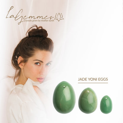 Jade yoni egg set from Various Toy Brands for kegel exercises, smooth finish.