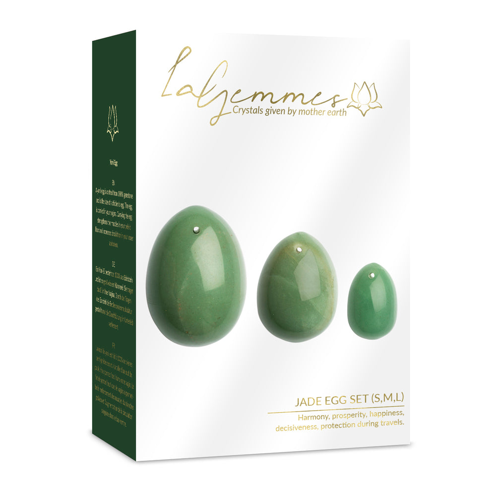Jade yoni egg set for kegel exercises, smooth polished gemstones from Various Toy Brands.