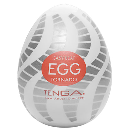 Textured tenga tornado egg masturbator for solo pleasure, designed to be disposable.