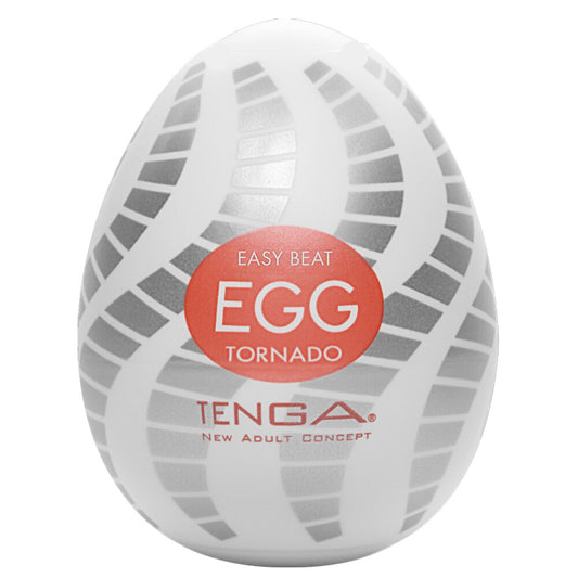 Textured tenga tornado egg masturbator for solo pleasure, designed to be disposable.