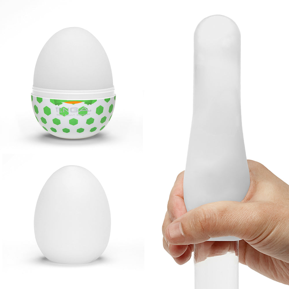 Textured Tenga egg masturbator with a uniquely stimulating interior for solo pleasure.