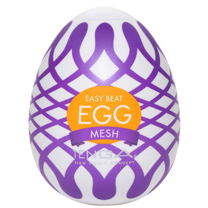 Tenga mesh egg masturbator, showing the flexible, textured material in a close-up shot.
