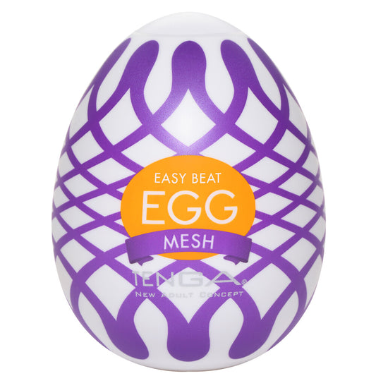 Tenga mesh egg masturbator, showing the flexible, textured material in a close-up shot.