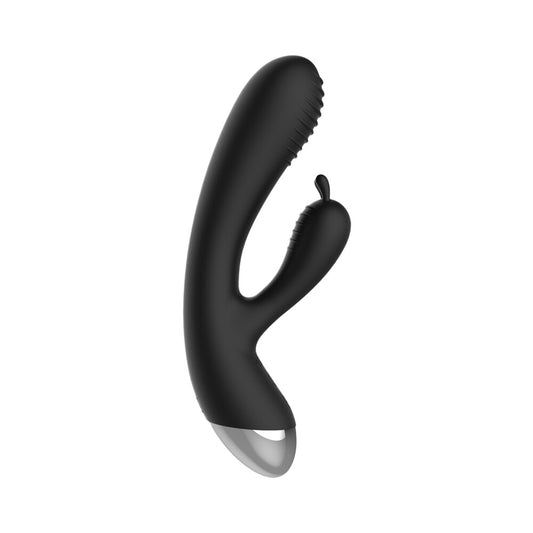 Shots Toys e-stimulation rabbit vibrator in black, designed for electro sex stimulation play