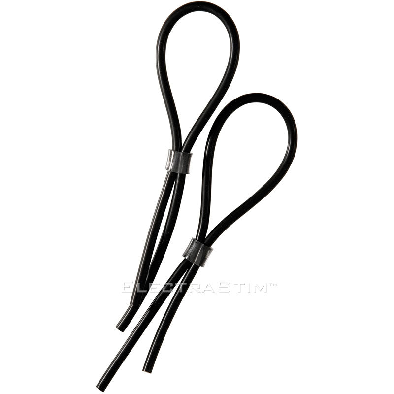 electrastim electroloops adjustable electro cock rings, metal finish, for electro sex stimulation.
