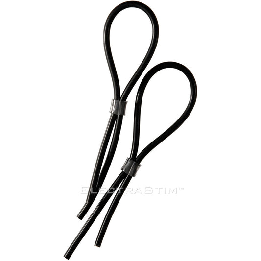 electrastim electroloops adjustable electro cock rings, metal finish, for electro sex stimulation.