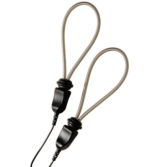 ElectraStim adjustable metallic cock loops for electro sex stimulation, silver finish.