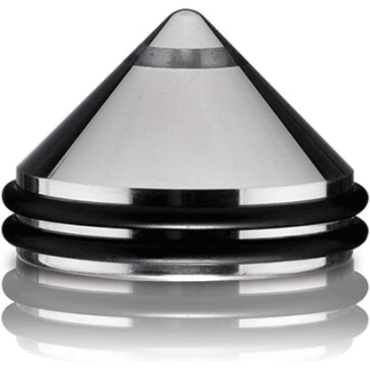 Electrastim halo clitoral probe, a silver electro sex stimulation device for pleasure play.