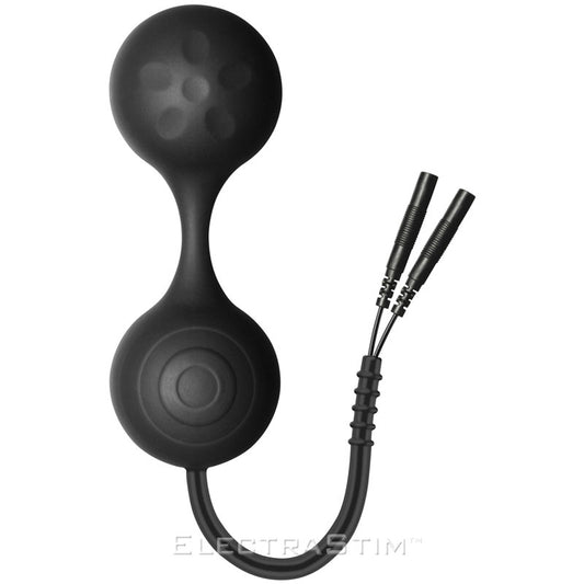 noir silicone kegel balls with electrode attachments for electro sex stimulation play