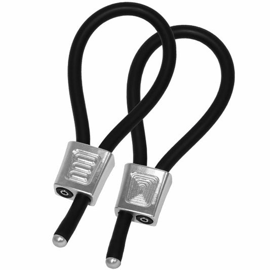 Electrastim electraloops adjustable cock rings in silver metal for electro sex stimulation.