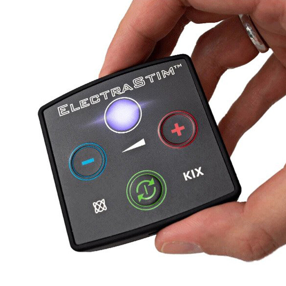electrastim kix beginner e-stim device, small and portable for electro sex stimulation.