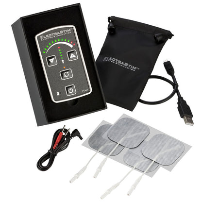 electrastim flick electro stimulation pack with controller and electrode pads for electro sex play