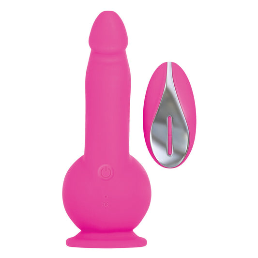 Evolved ballistic dildo in smooth finish, a remote control vibrator sex toy.
