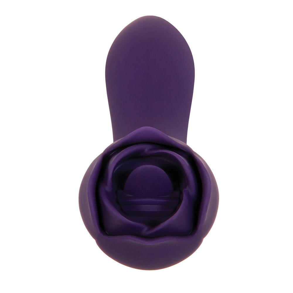 Evolved thorny rose dual-ended vibrator in pink, a textured pleasure toy for internal and external use.