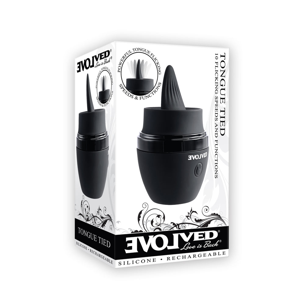 Evolved Tongue Tied vibrator: teal silicone clitoral stimulator with textured tip for pleasure.