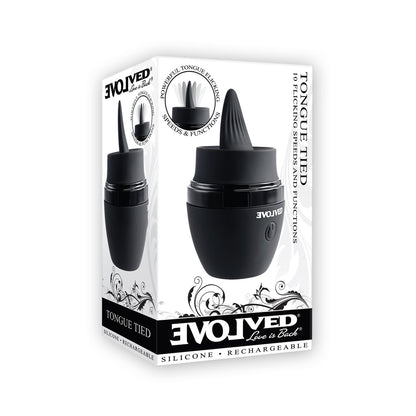 Evolved Tongue Tied vibrator: teal silicone clitoral stimulator with textured tip for pleasure.