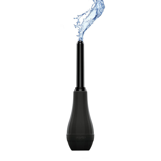 Close-up of the Perfect Fit Ergoflo extra premium tip anal douche, clear plastic.