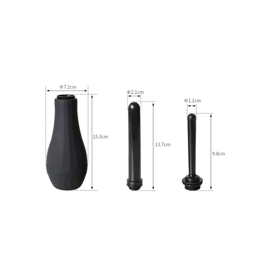 Close-up of the Perfect Fit Ergoflo premium anal douche tip for personal hygiene.