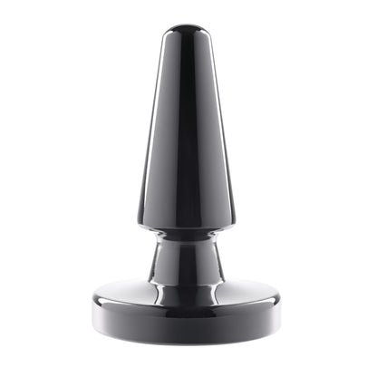 A metallic, silver-coloured, vibrating beginner's buttplug from Evolved Sex Toys, with a smooth finish.