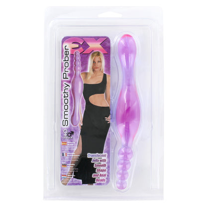 Seven Creations smoothy anal probe with double tip, stainless steel finish for enhanced stimulation.