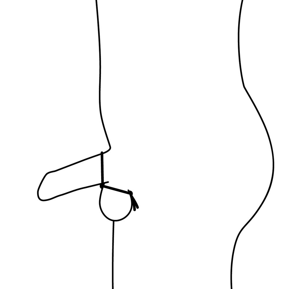 Adjustable silicone cock and ball ring, black with a smooth, comfortable finish, for enhancing love play.