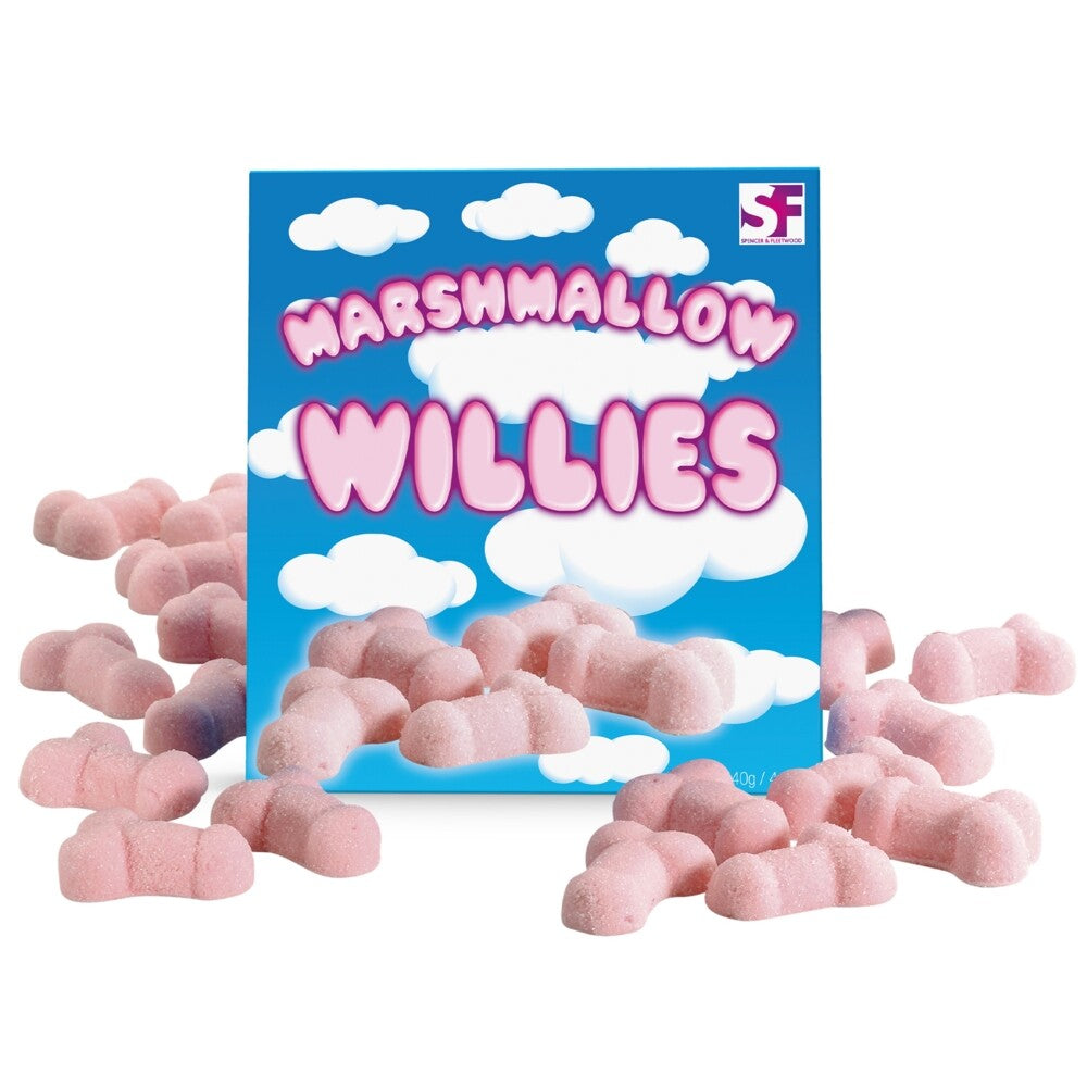 Spencer and Fleetwood marshmallow willies, edible treats in a novelty phallic shape, pink and white sweets