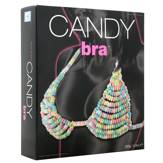 A playful edible bra made from colourful candy pieces, a sweet treat from our collection.