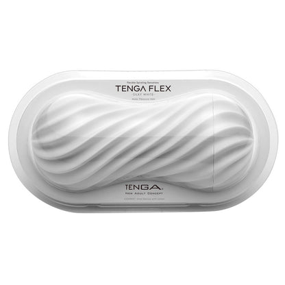 Tenga flex silky white masturbator with a soft, flexible design for intimate pleasure.