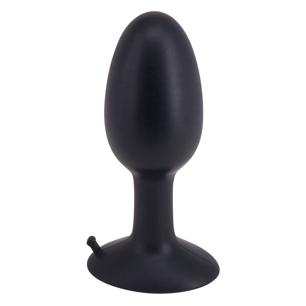 Seven Creations roll play medium unisex butt plug, smooth silver finish, ergonomic design.