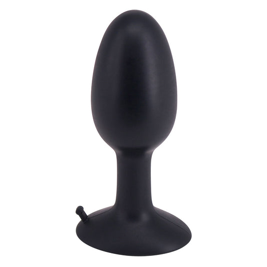 Seven Creations roll play medium unisex butt plug, smooth silver finish, ergonomic design.